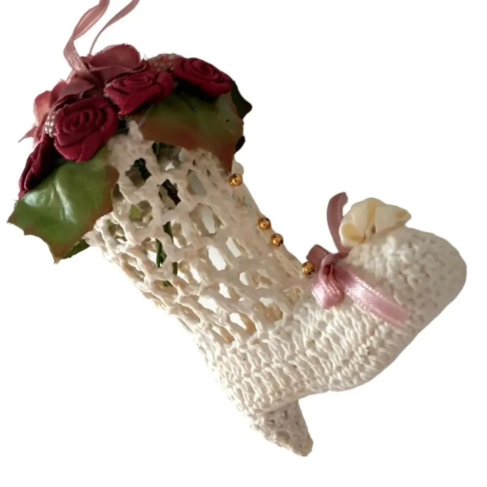 Vintage vtg crocheted